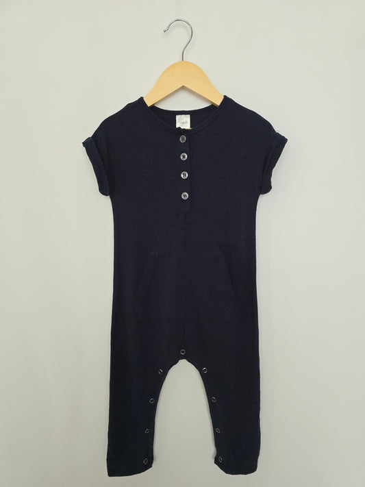 Smash & Tess Navy Tee Snap Romper • 2T