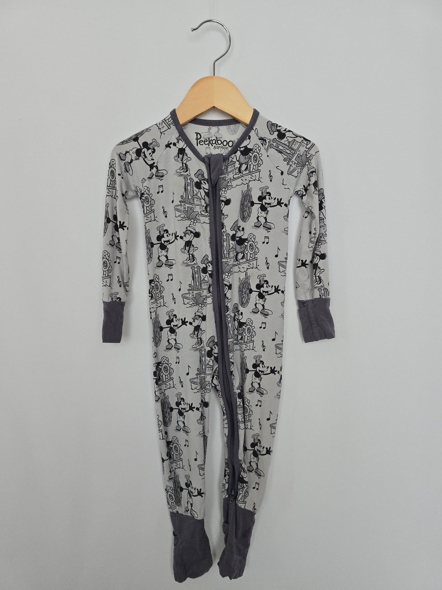 Peekaboo Bamboo Vintage Mickey Zippy *stains* • 12-18 months