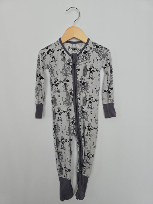 Peekaboo Bamboo Vintage Mickey Zippy *stains* • 12-18 months