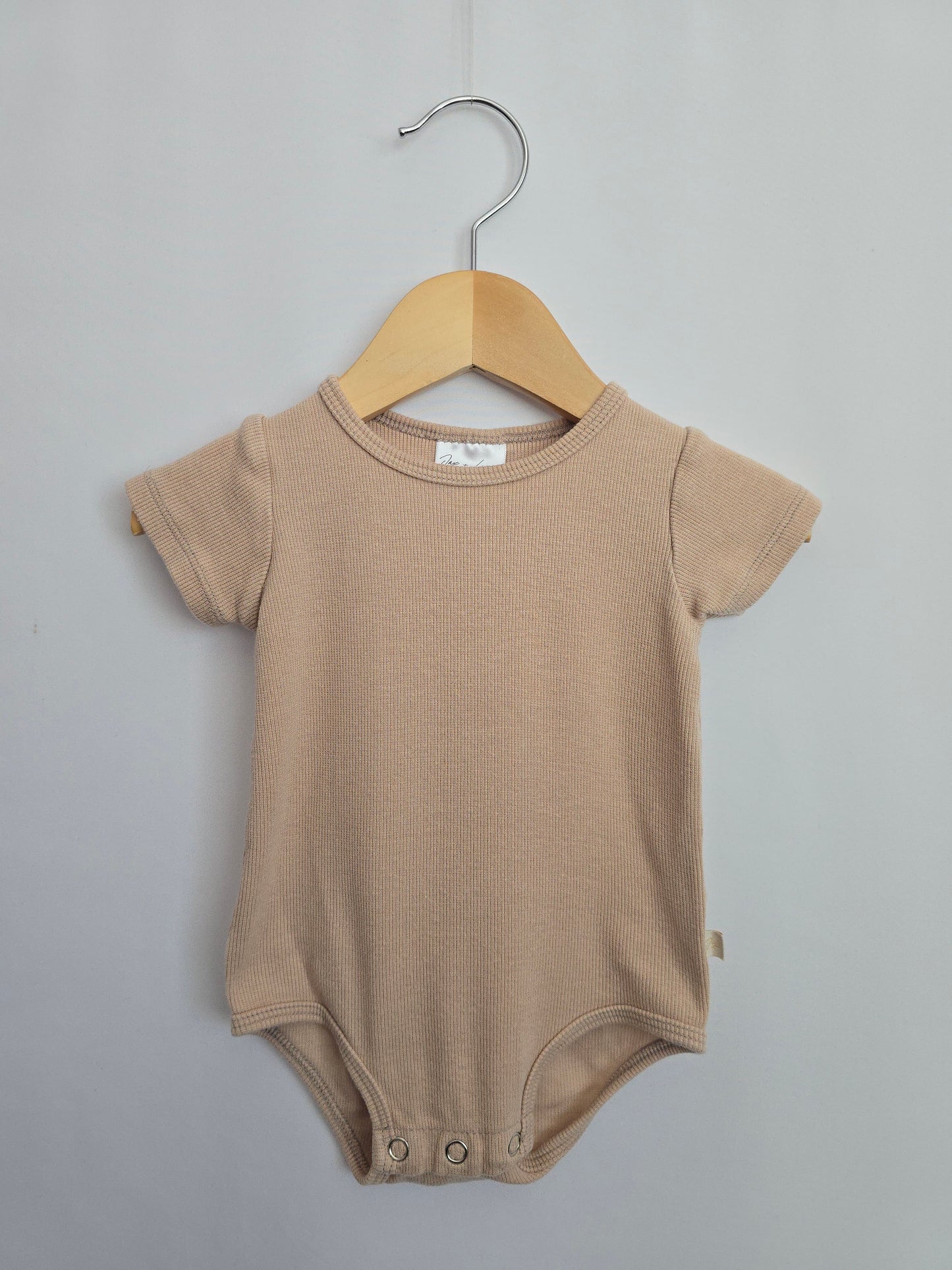 Jax & Lennon Sand Ribbed Bodysuit • 0-6 months