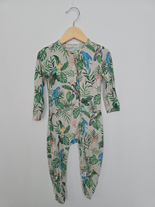 PLAY Bambi & Birdie Safari Zip Romper • 12-18 months