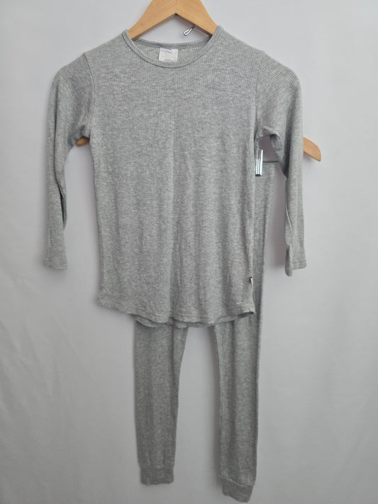 Tiny Button Apparel Heathered Grey Ribbed Lounge Set • 7-8 years