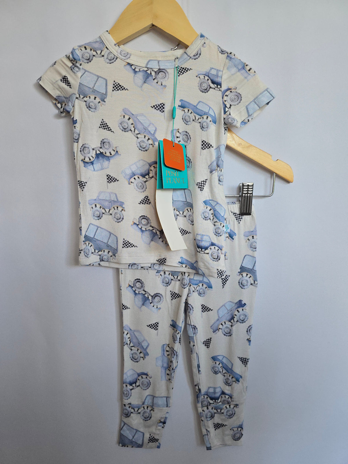 NEW Posh Peanut Monstertruck Pajama Set • 6-12 months