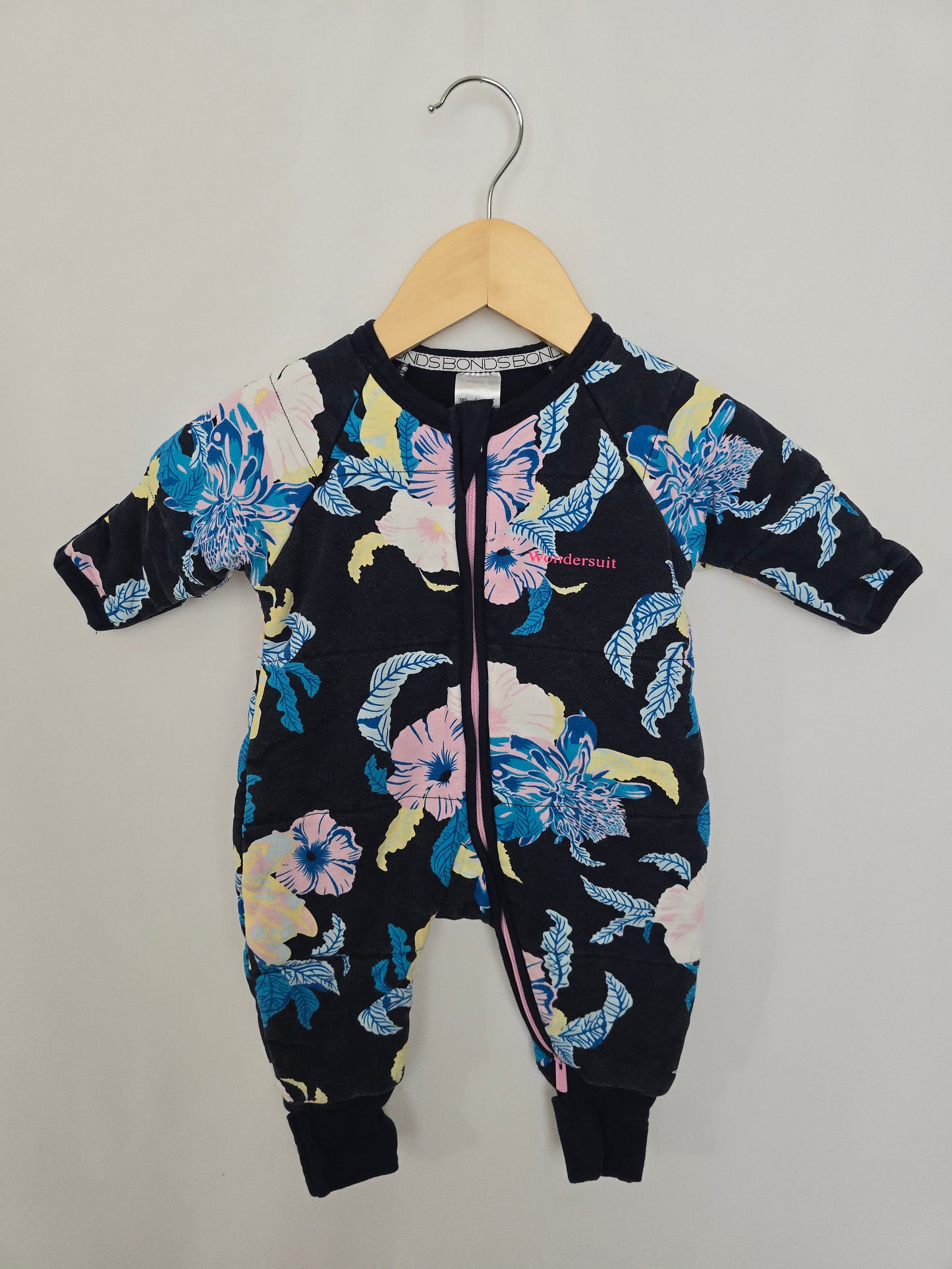 Bonds Floral Padded Wondersuit • 0-3 months
