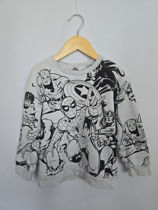 H&M Marvel Graphic Crewneck • 4-6 years