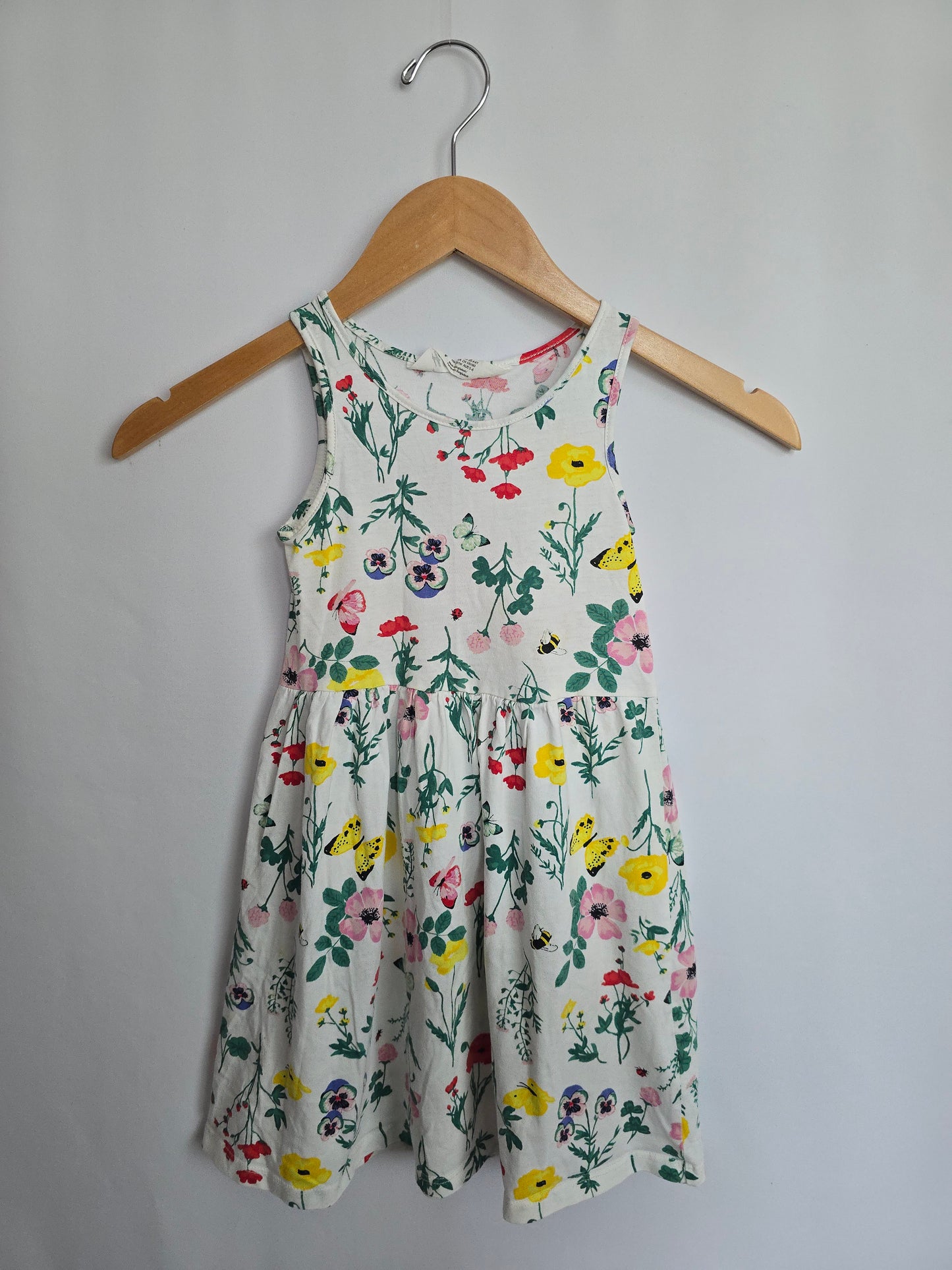 H&M White Garden Floral Tank Dress • 4-6 years