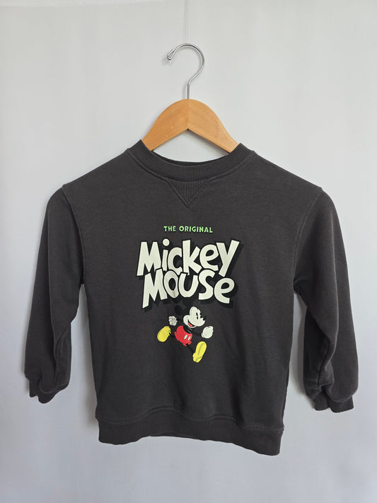 H&M Mickey Mouse Grey Crewneck • 6-7 years