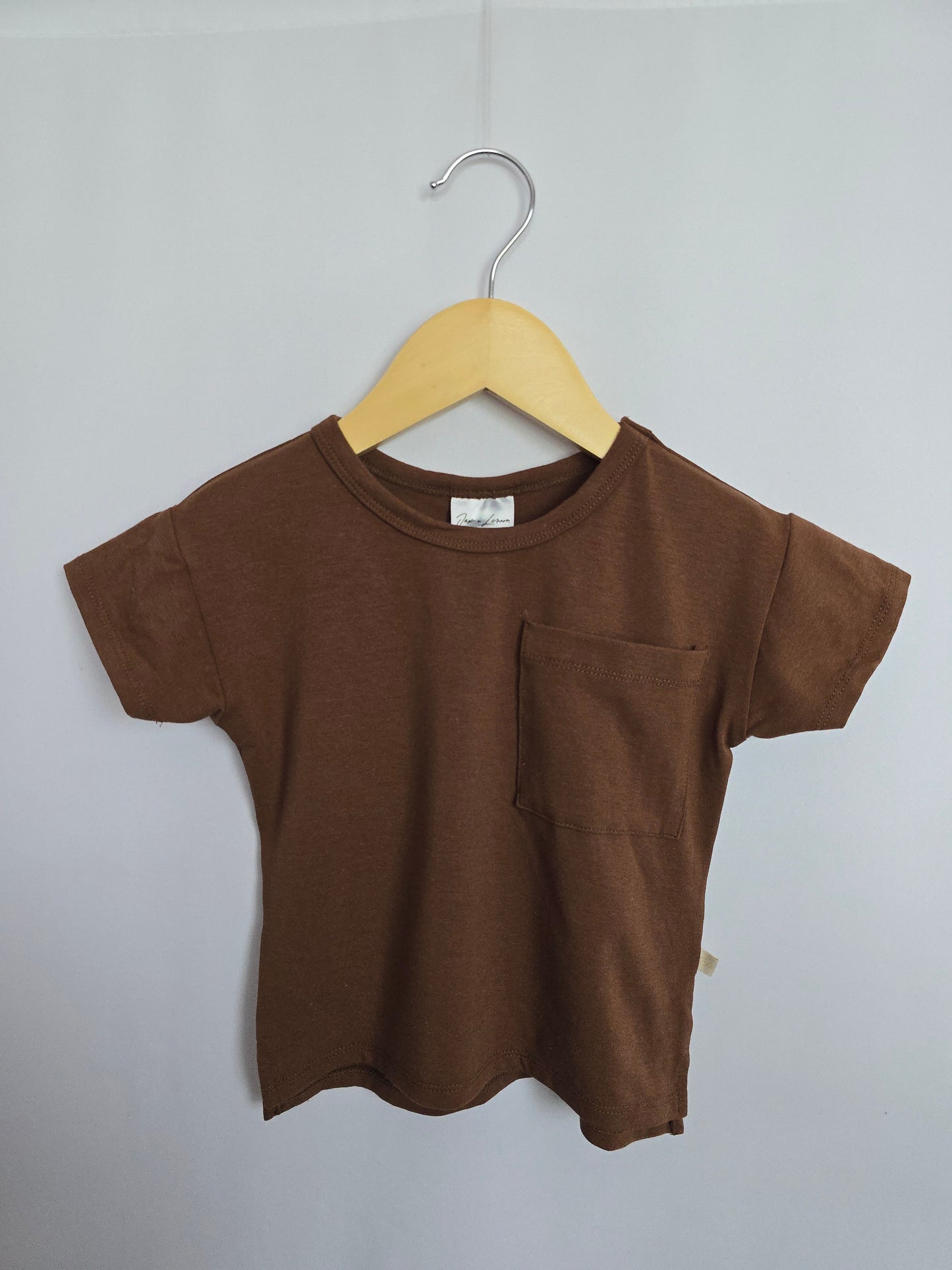 NEW Jax & Lennon Cocoa Brown Boxy Tee (2) • 6-12 months