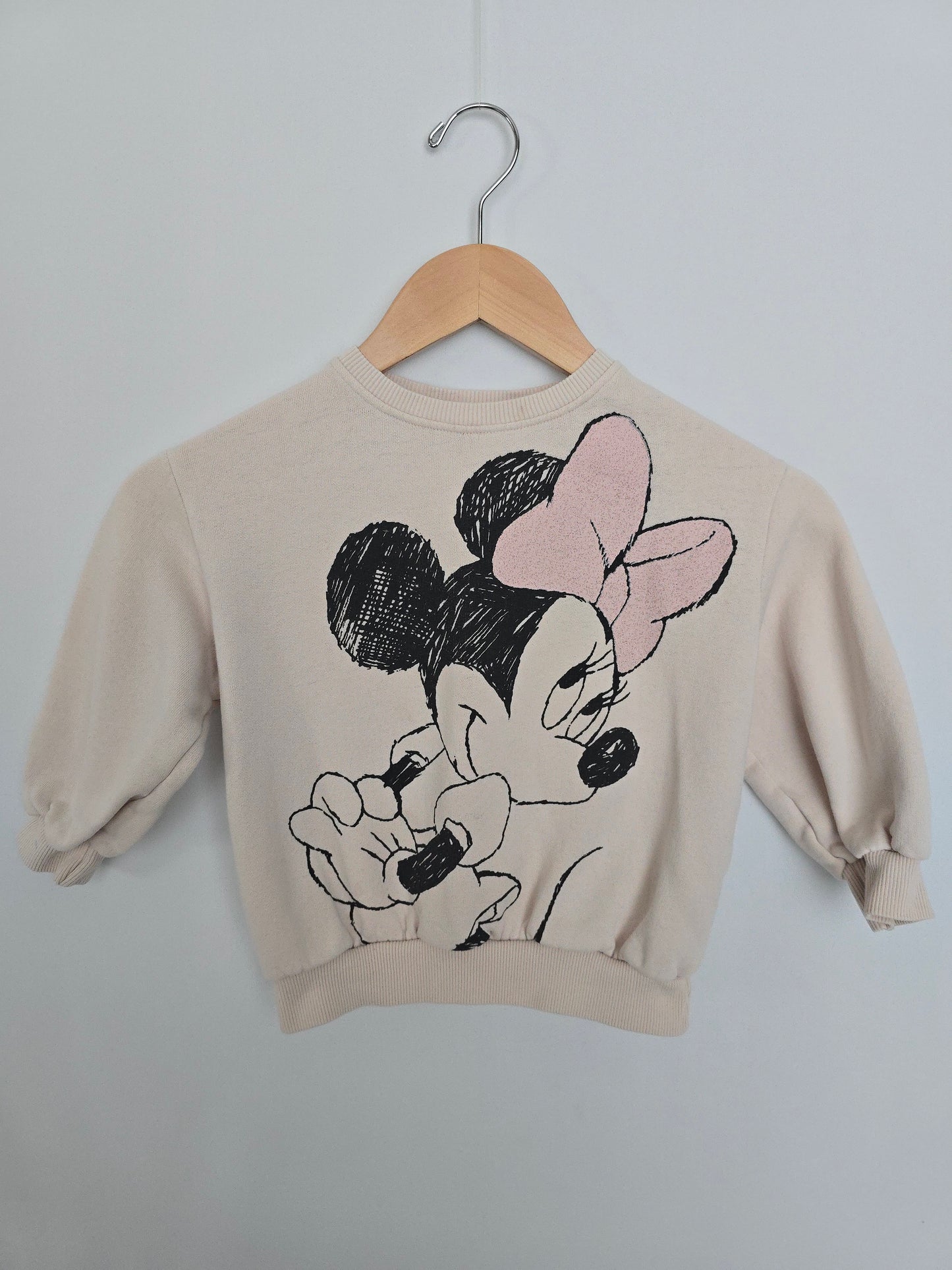 Zara Blush Sparkle Minnie Crew • 4-5 years