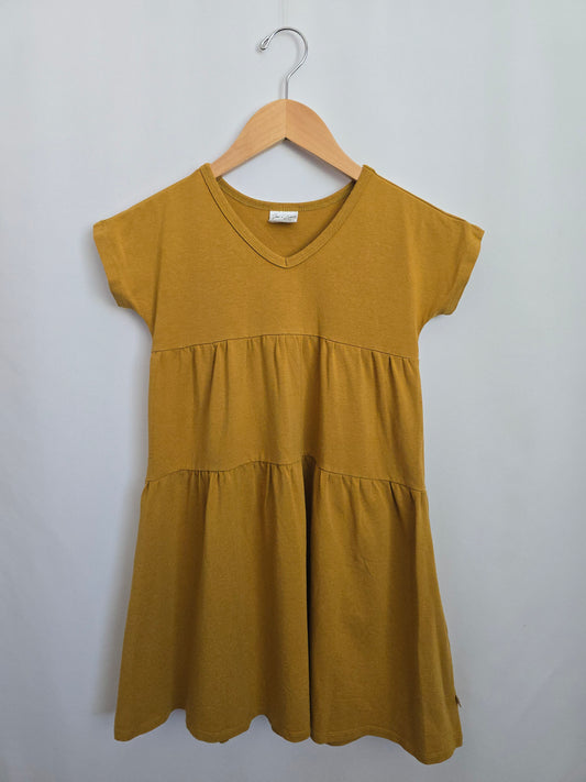 Jax & Lennon Mustard Tiered Dress • 5-6 years