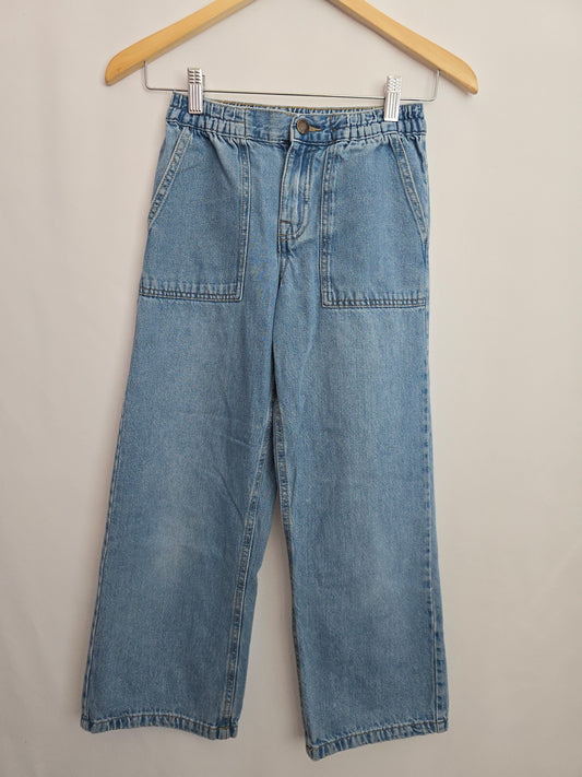 Zara Cargo Wide Leg Light Wash Denim • 10 years