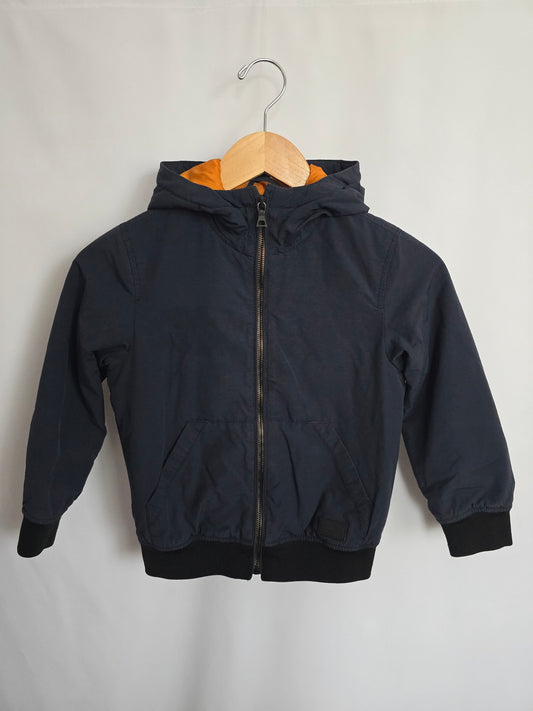 Zara Navy Hooded Coat • 7 years