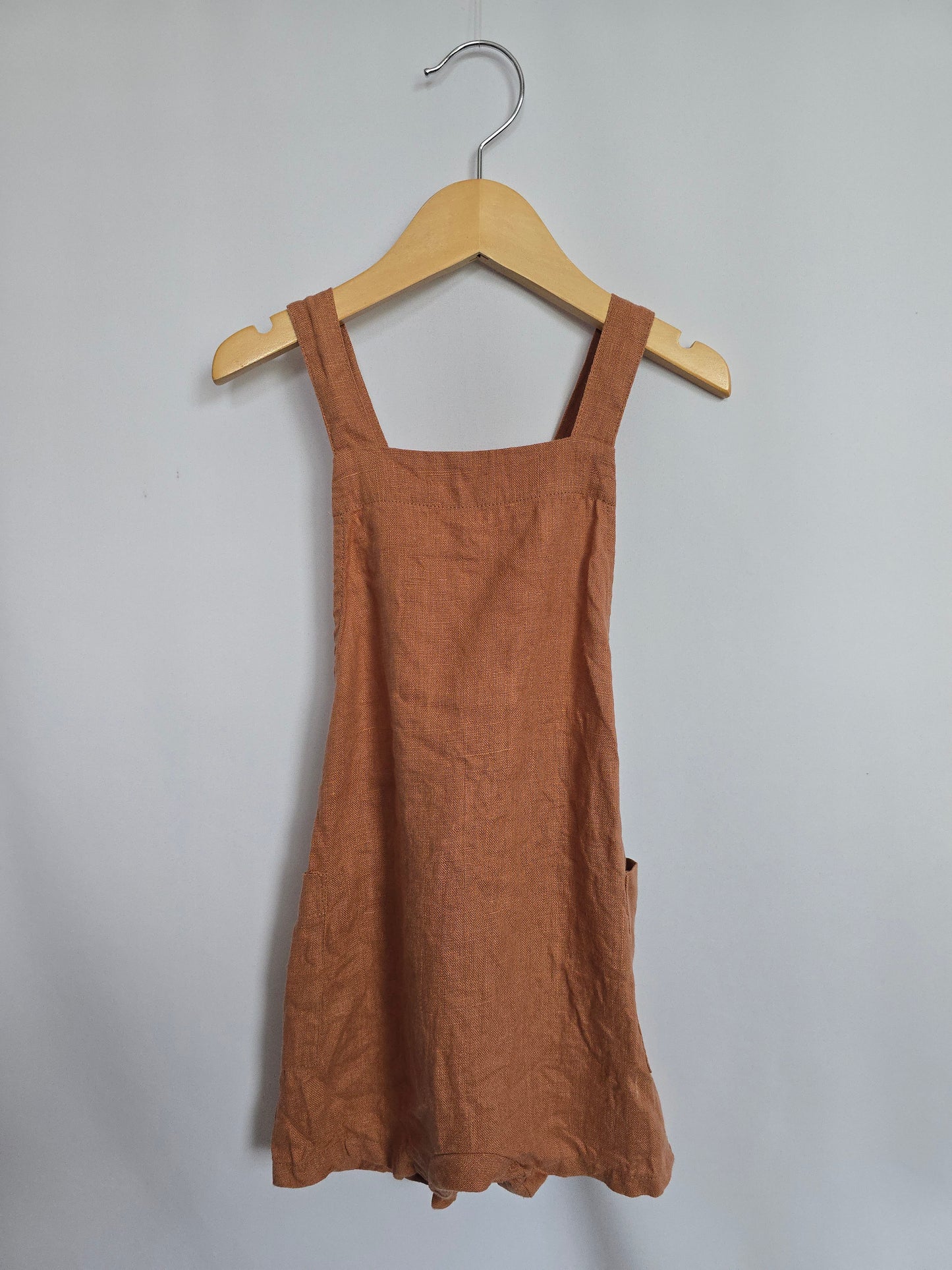 Petit Vilians Nutmeg Linen Romper • 2-3 years