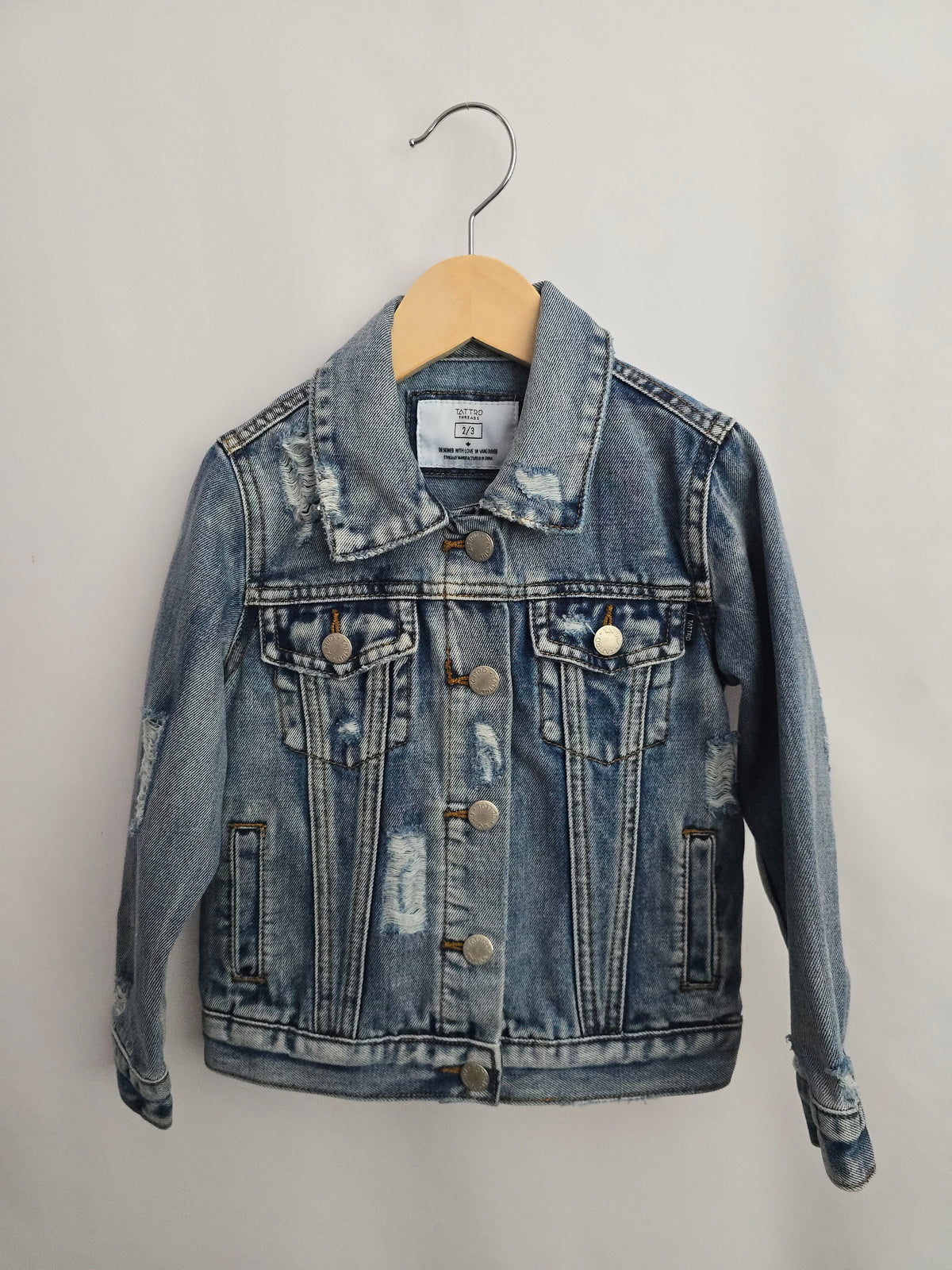 Tattrd Threads Distressed Denim Jacket • 2-3 years