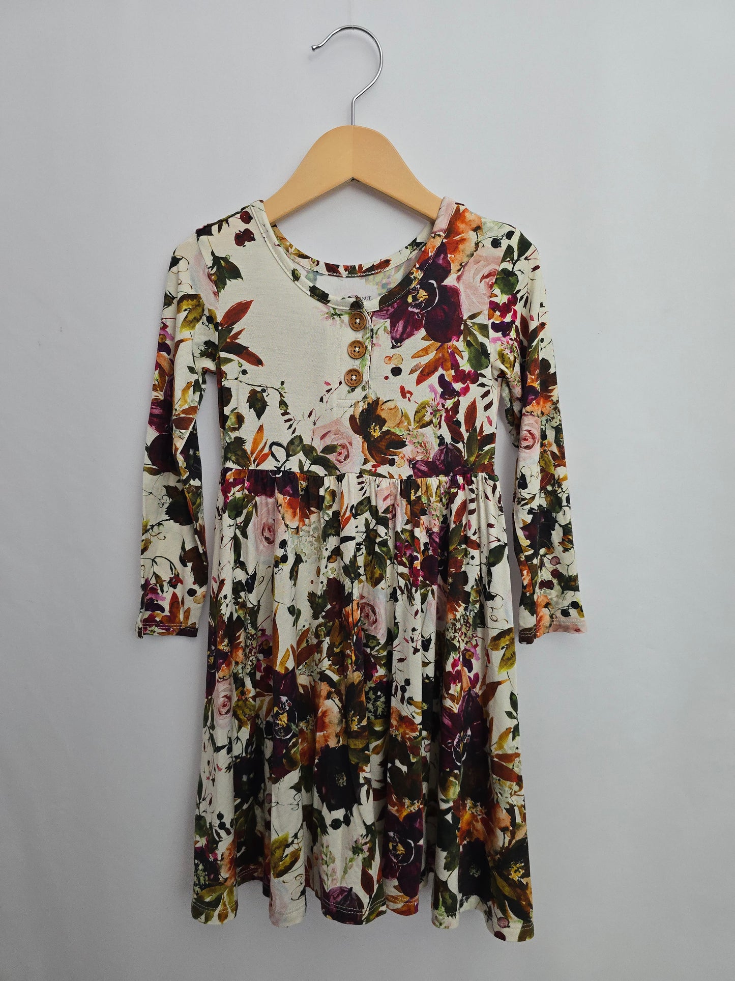Posh Peanut Fall Floral Empire Dress • 3 years