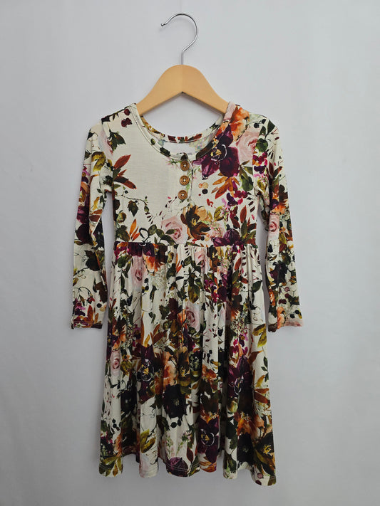 Posh Peanut Fall Floral Empire Dress • 3 years