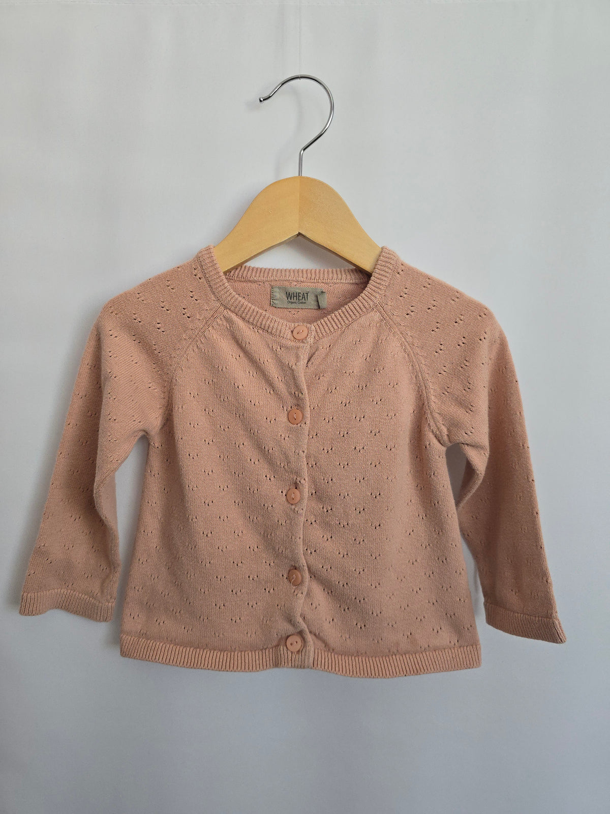 Wheat Blush Knit Cardigan • 12 months