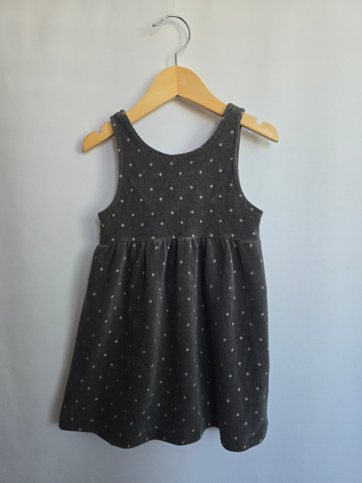 Zara Soft Cord Polkadot Dress • 4 years