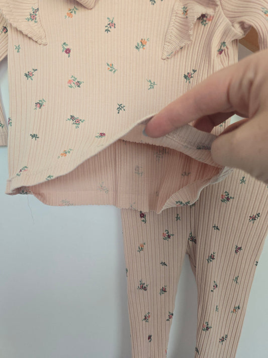 H&M Pink Floral 3 Piece Set *unstitching* • 4-6 months
