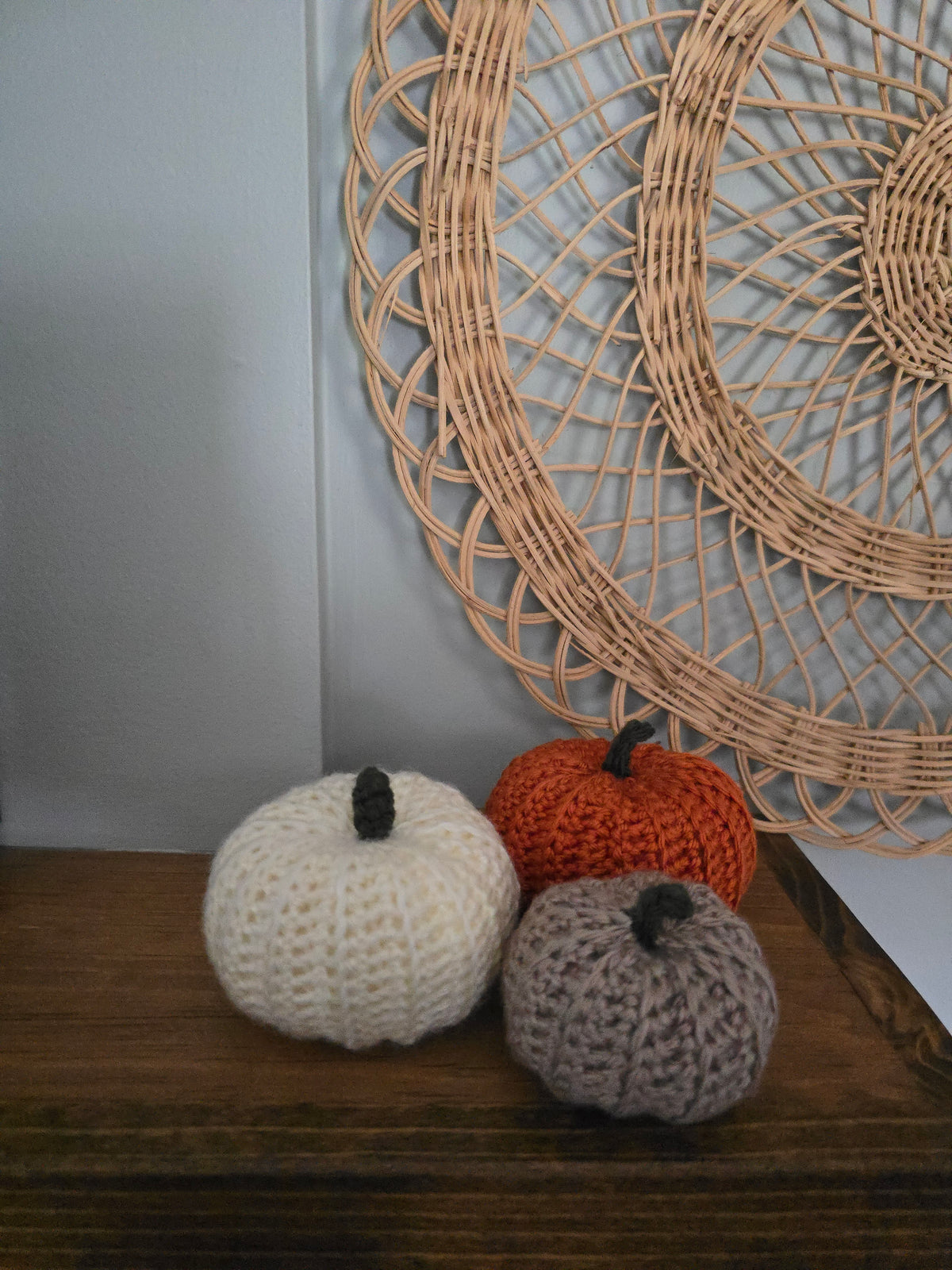 3 Pack Crochet Pumpkin Small, Medium, Large • Cream, Pumpkin Spice, Champagne