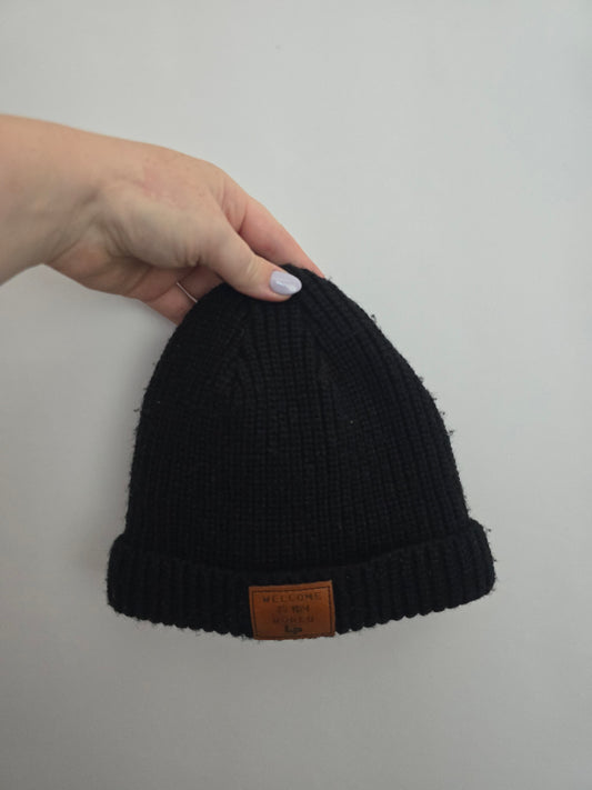 L&P Black Knit Welcome To My World Beanie • 2-5 years