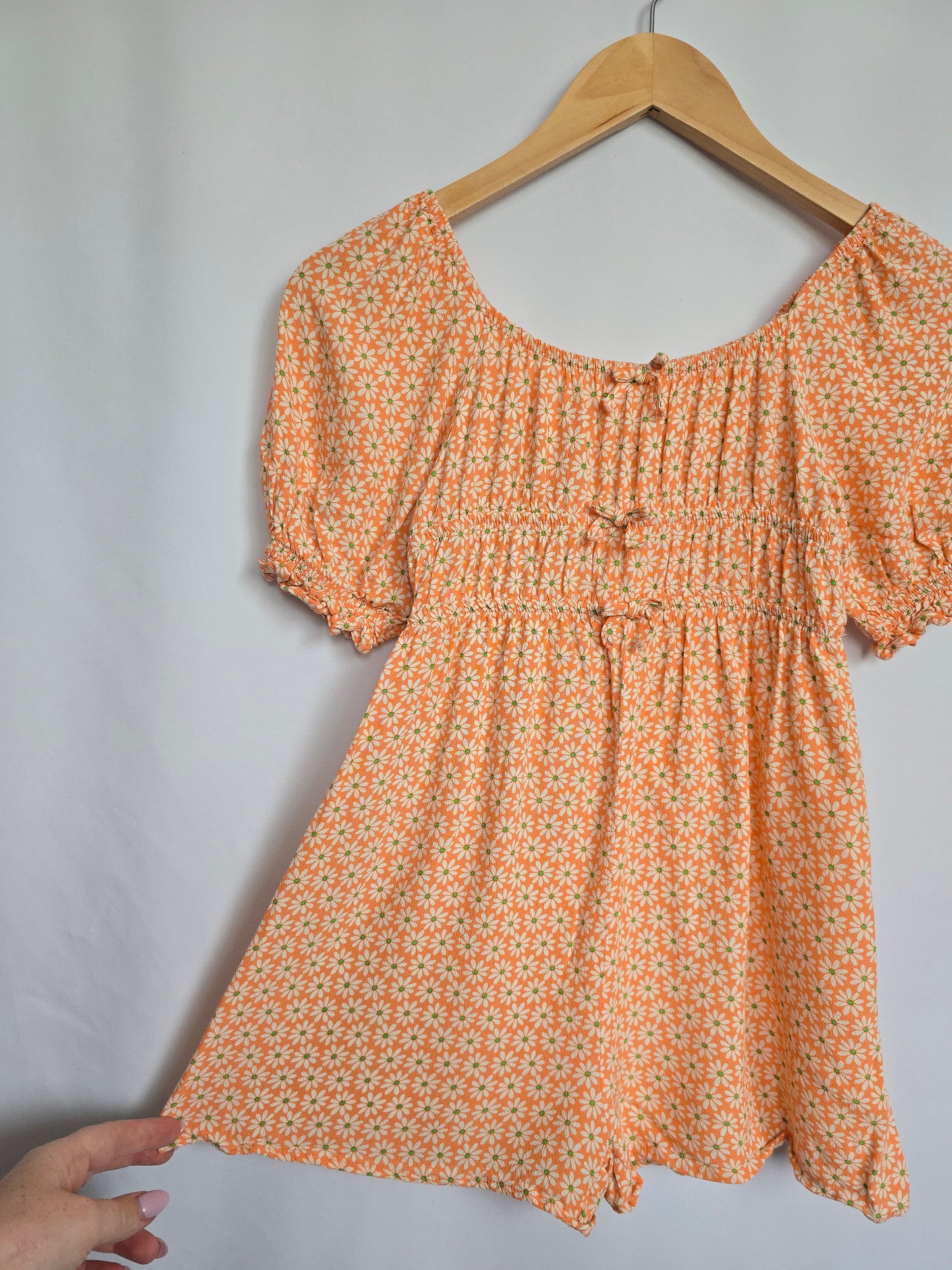 Zara Coral Floral Romper • 9 years