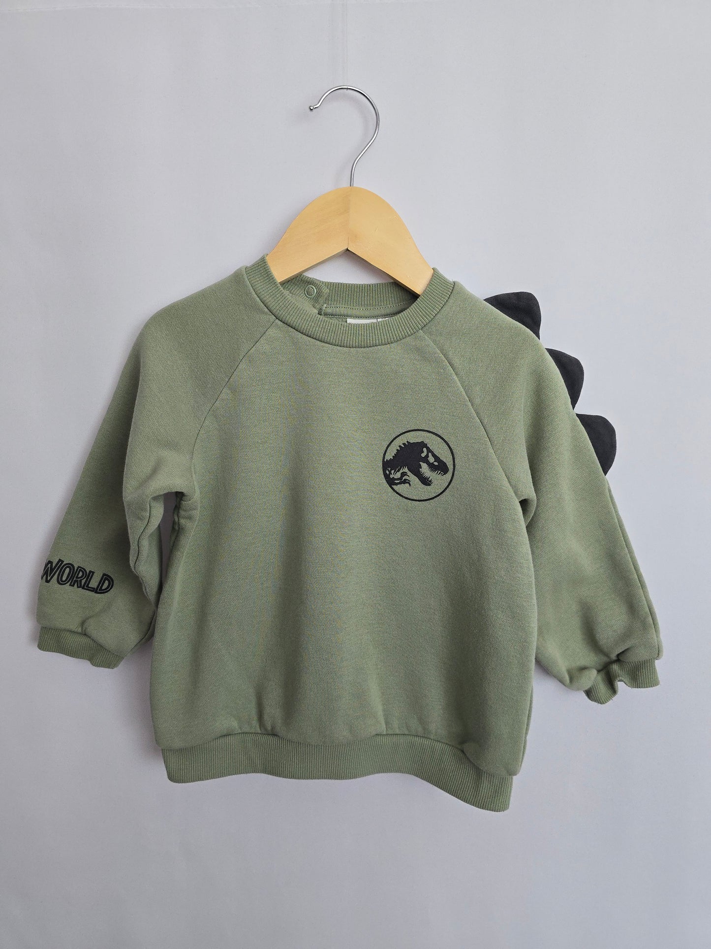 H&M Sage Jurassic Crewneck • 18-24 months