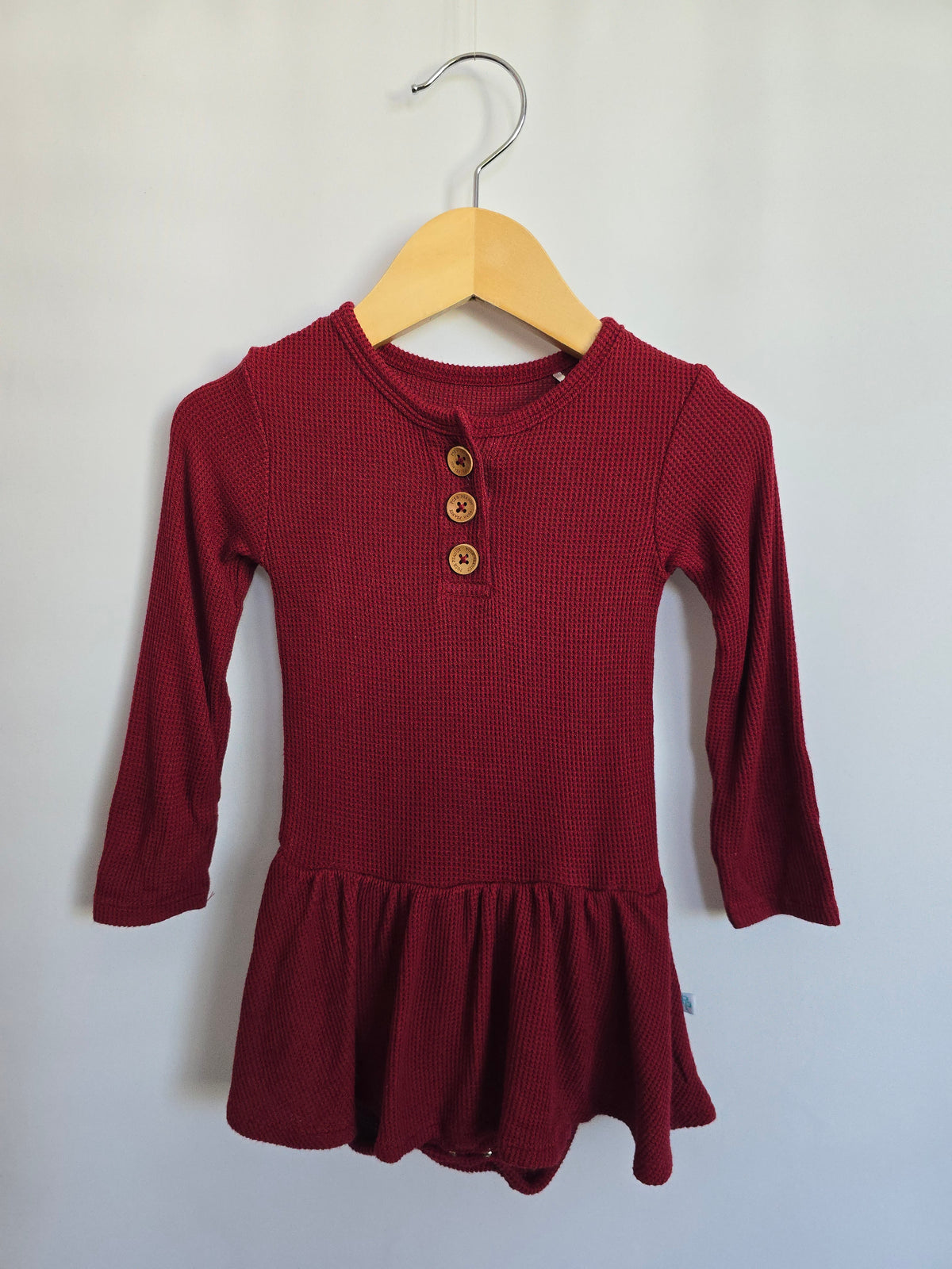 Posh Peanut Ruby Waffle Twirl Bodysuit • 18-24 months