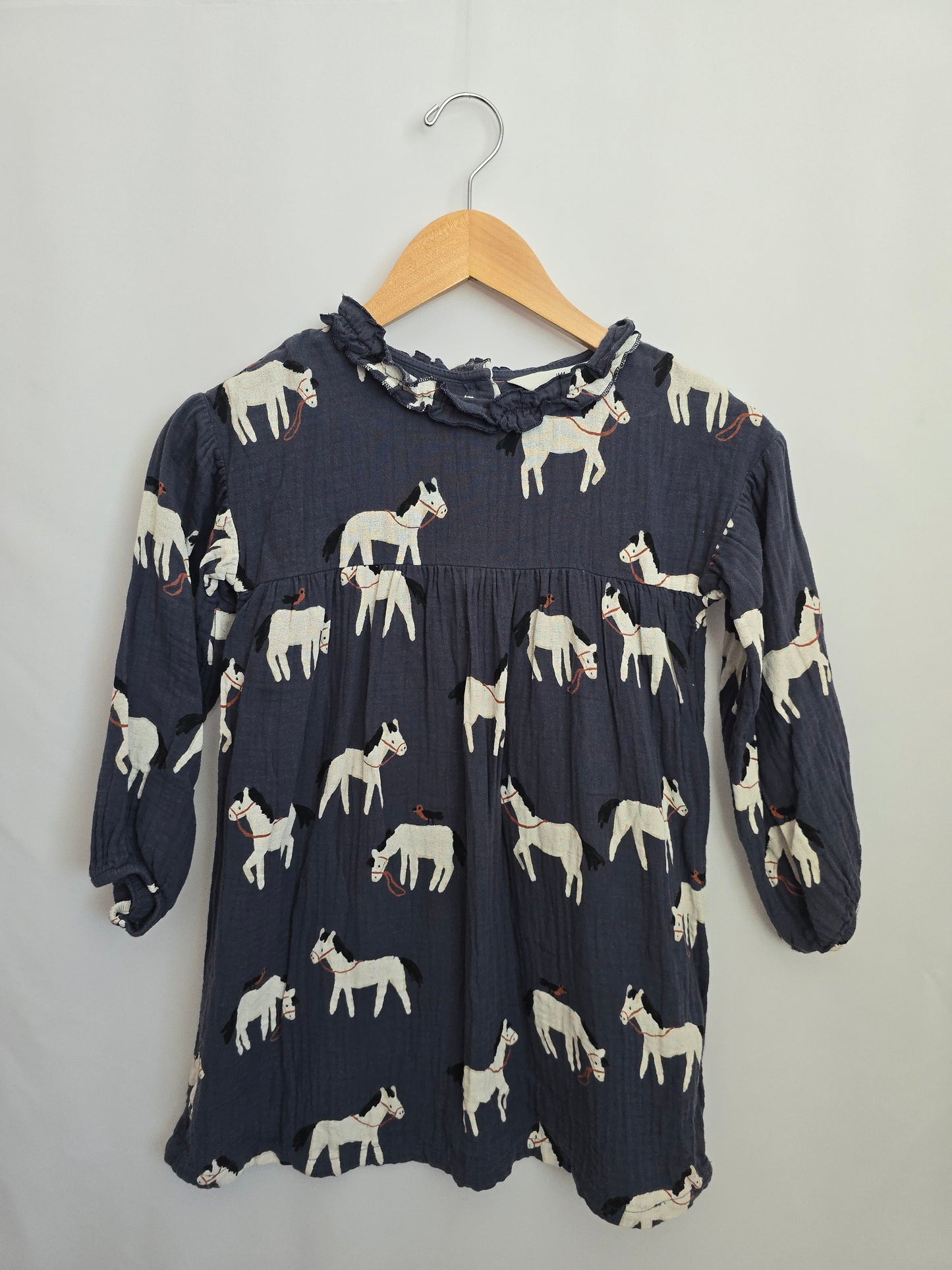 H&M Horse Cotton Empire Dress • 6-7 years