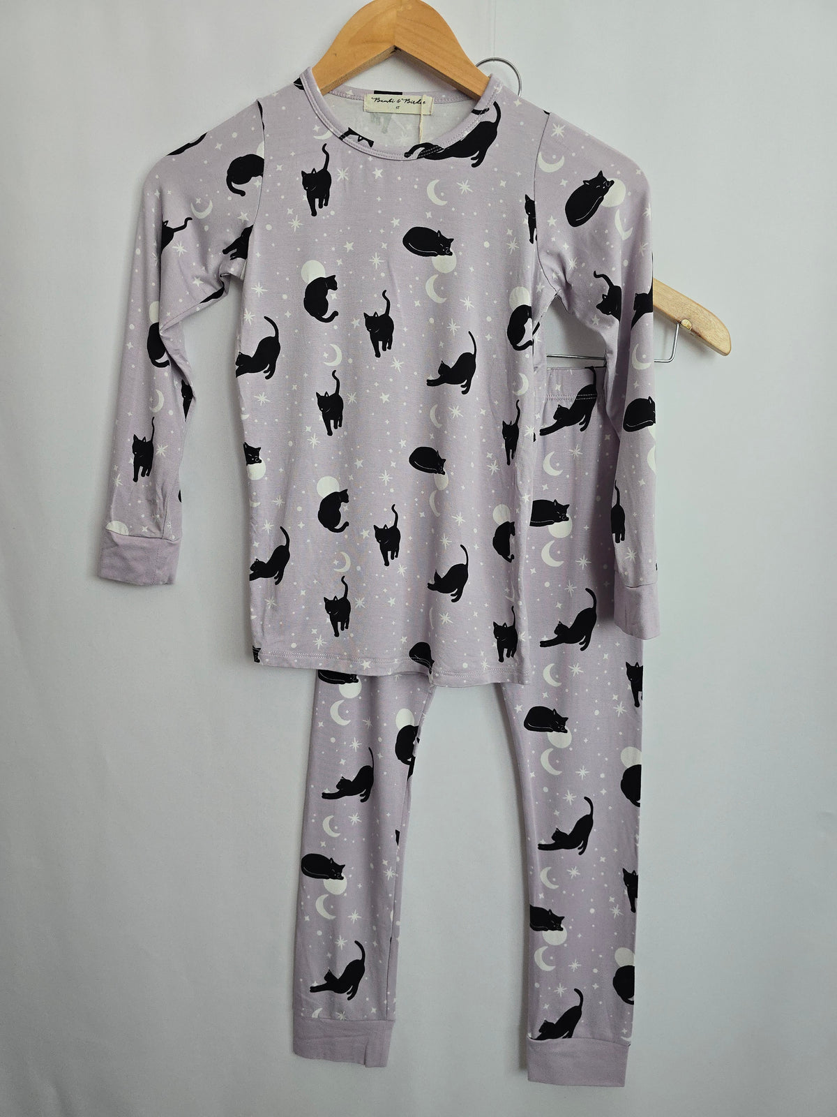 Bambi & Birdie Purple Cats Pajama Set • 6 years