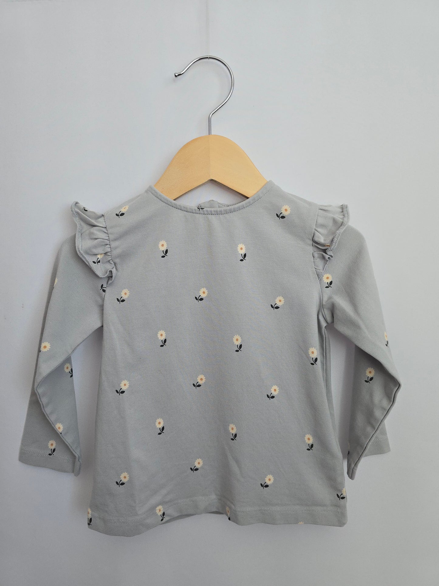 Next Baby Pale Daisy Long Sleeve Shirt • 12-18 months
