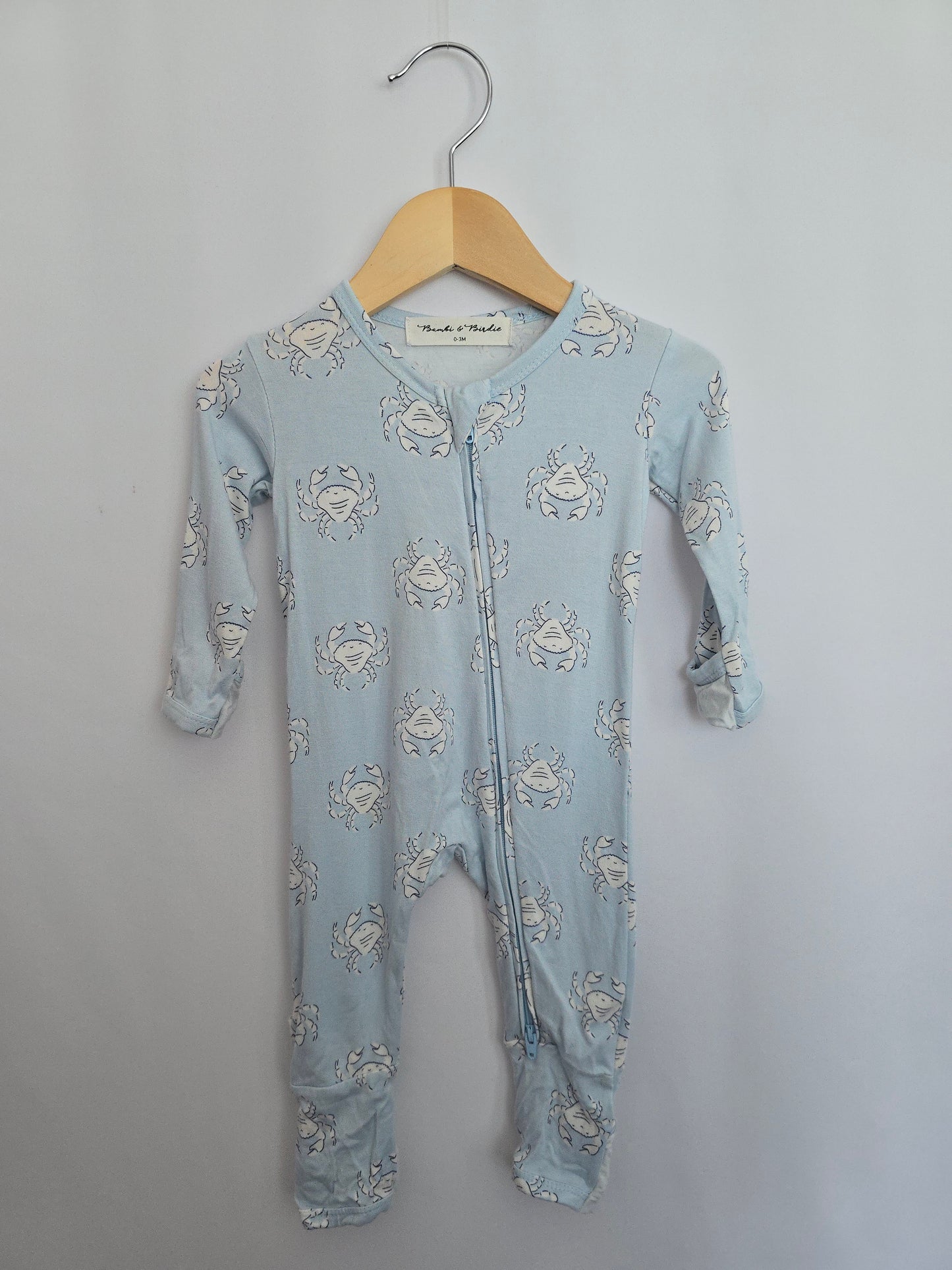 Bambi & Birdie Crabs Zip Romper • 0-3 months