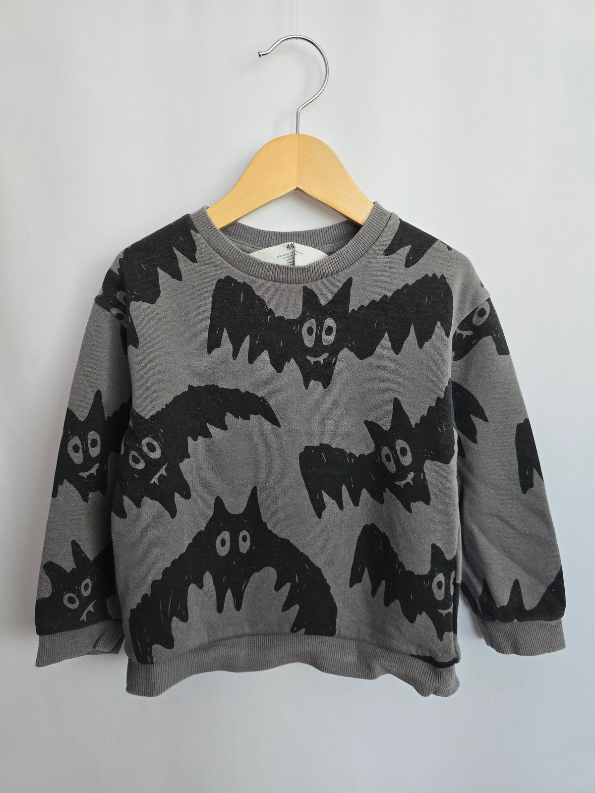 H&M Grey Bats Crewneck • 2-4 years