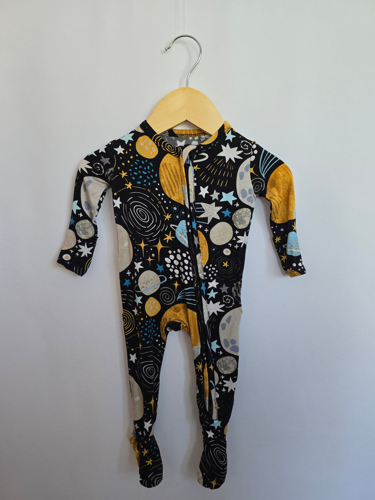 Posh Peanut Outer Space Zip Footie • Newborn