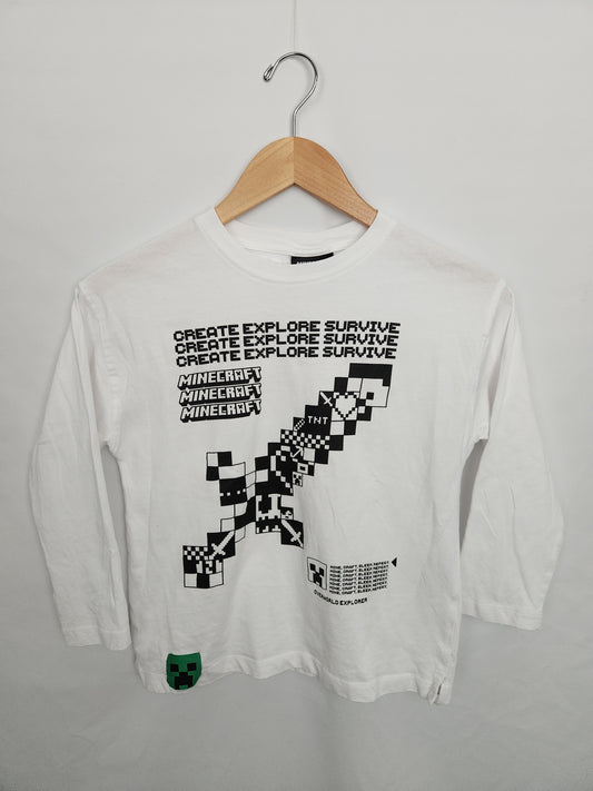 Zara x Mine Craft White Long Sleeve Shirt • 8 years