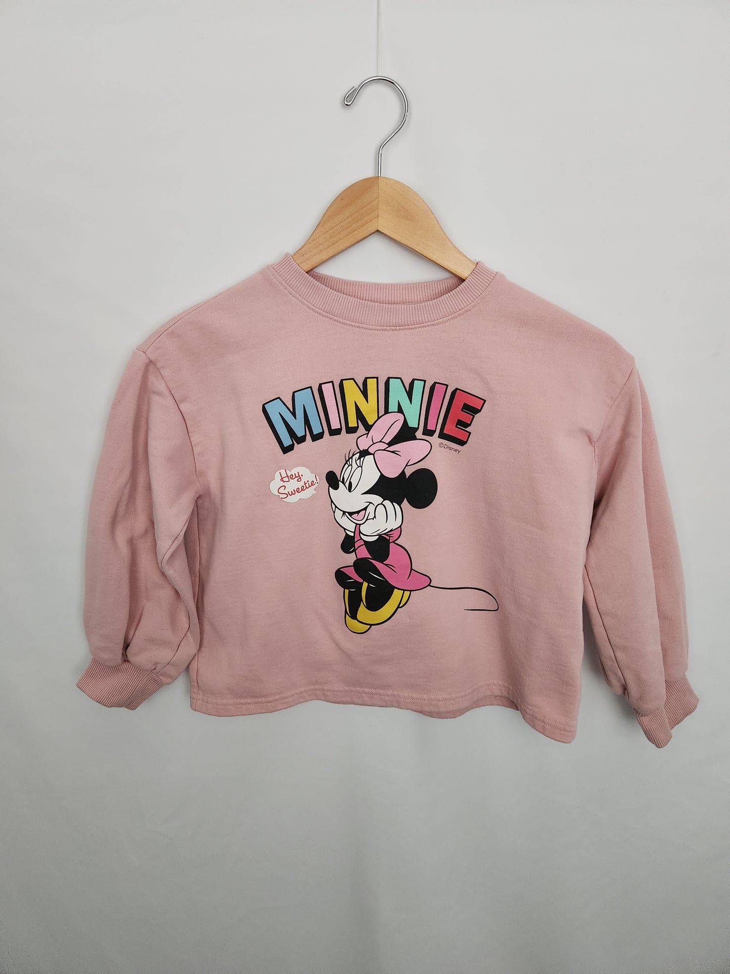 Disney Minnie Blush Cropped Crewneck • 7-8 years