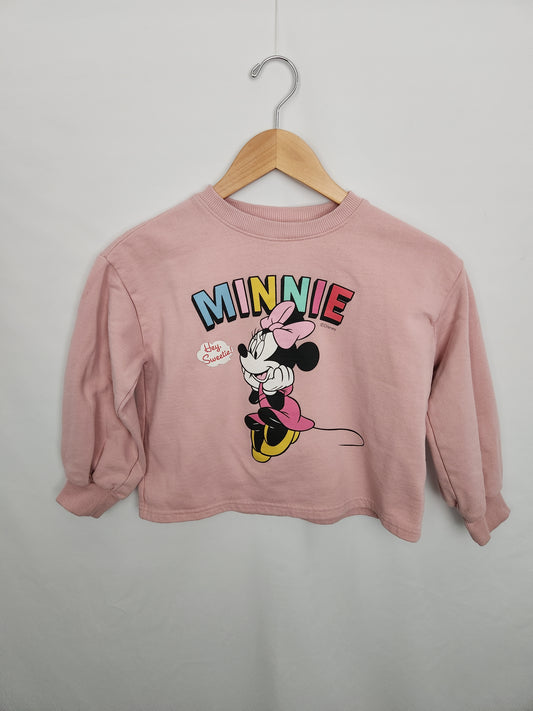 Disney Minnie Blush Cropped Crewneck • 7-8 years