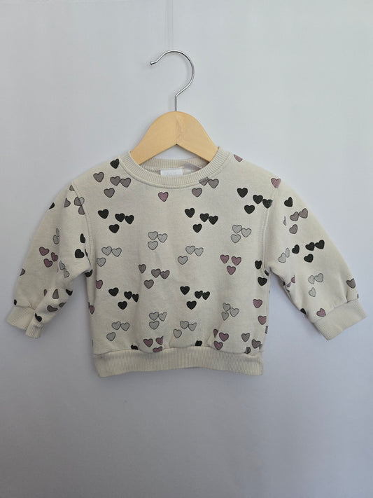 Zara Hearts Crewneck • 6-9 months