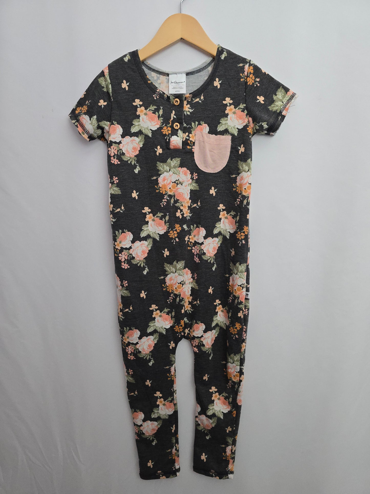 NEW Jax & Lennon Canyon Flower Pocket Romper • 4-5 years