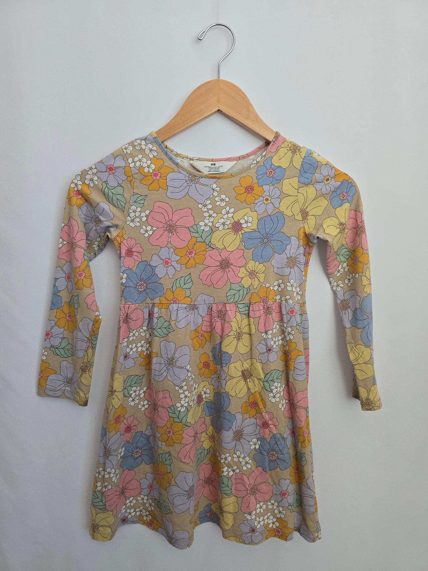 H&M Boho Flowers Long Sleeve Dress • 6-8 years