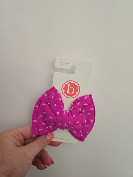 NEW Baby Bling Fuschia Polka Bow Hairclip