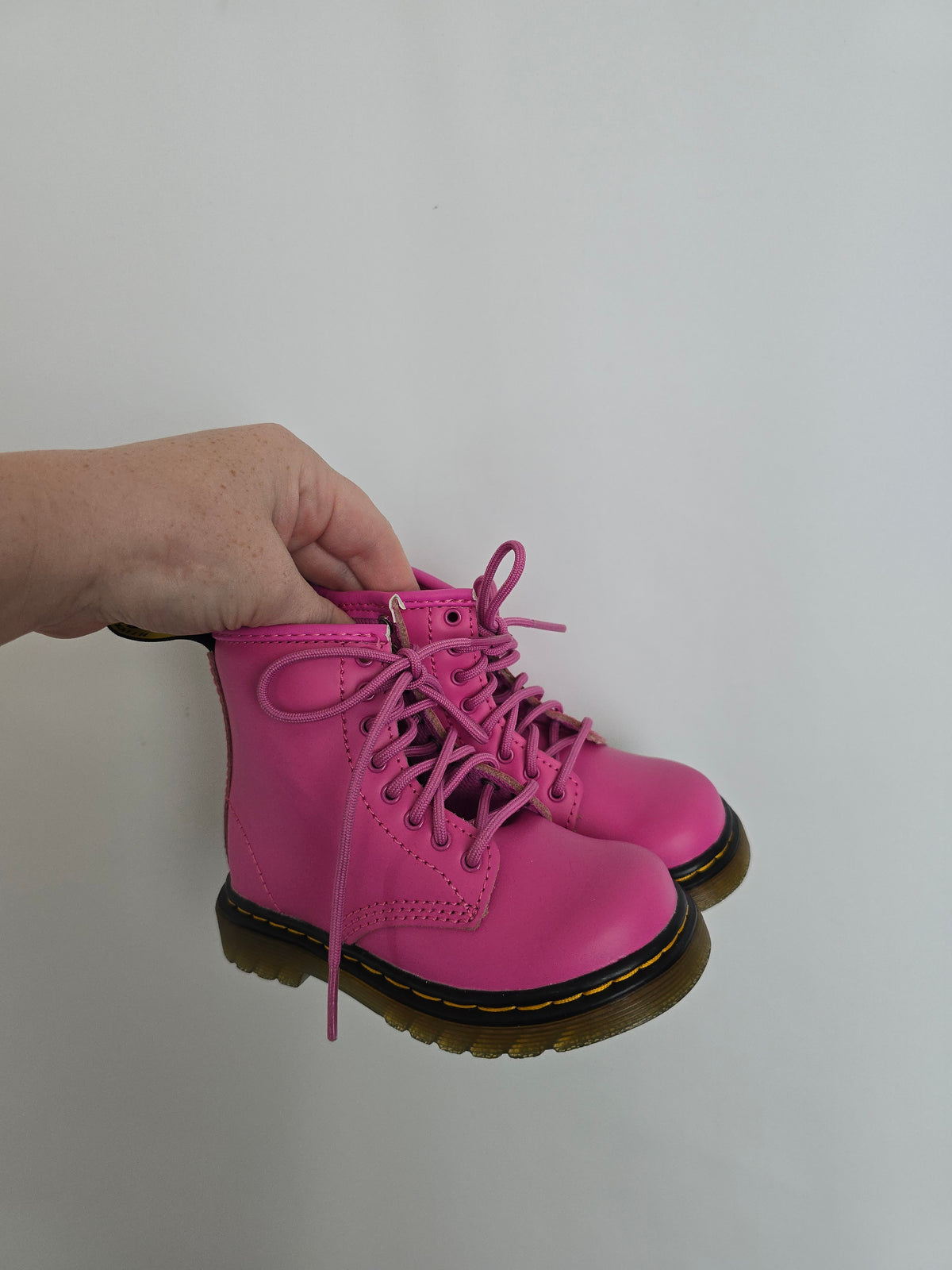 Doc Martens Raspberry Pink Laced Up Boots  • 7C