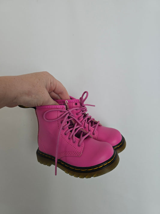 Doc Martens Raspberry Pink Laced Up Boots  • 7C