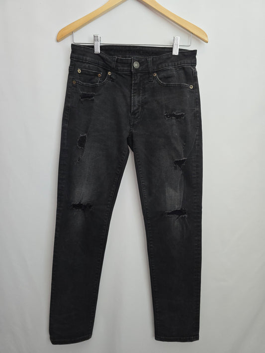 American Eagle Black Distressed Denim • Medium 28
