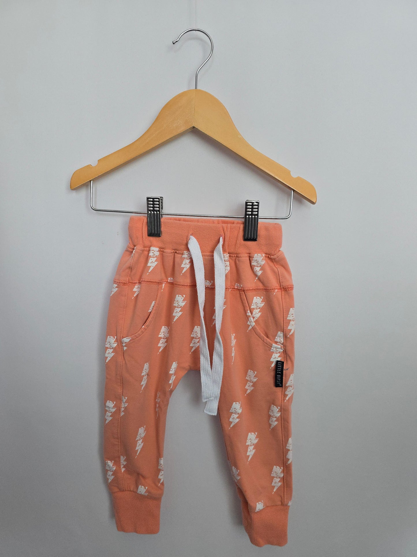 PLAY Little Bipsy Peach Lightening Bolt Joggers • 12-18 months