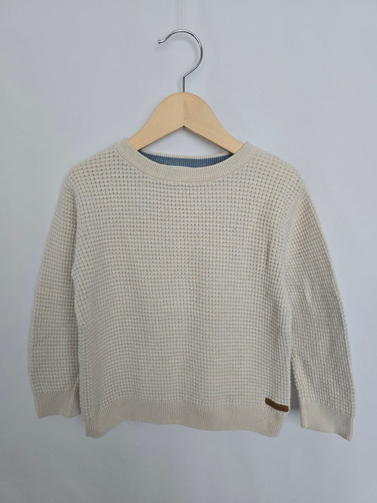 H&M Ivory Thin Knit Sweater • 2-4 years