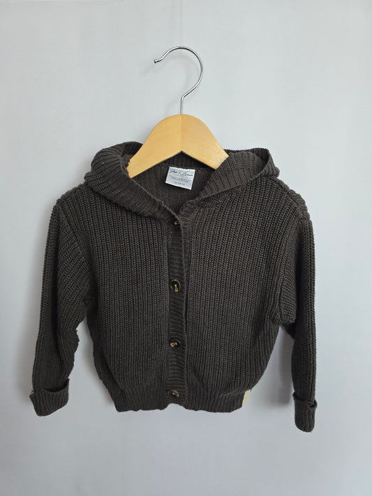 Jax & Lennon Forest Knit Hooded Cardigan • 12-24 months