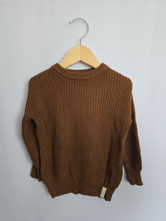 Jax & Lennon Chestnut Knit Sweater • 12-24 months
