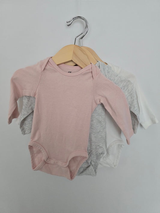 H&M 3-Pack Bodysuits • 2-4 months