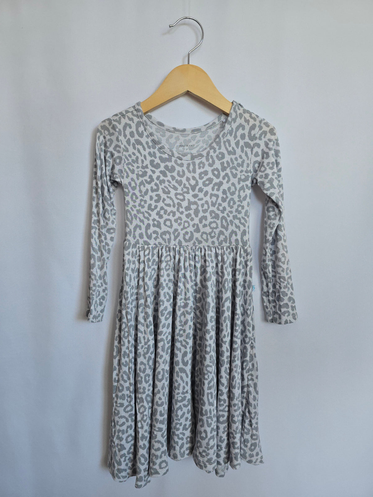 Posh Peanut Grey Leopard Twirl Dress • 3 years